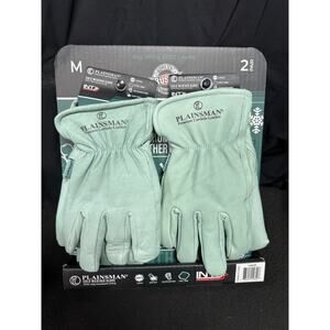 NWT 2 Pack of Plainsman Cowhide Leather Insulated Cold Weather Gloves - Medium